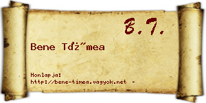 Bene Tímea névjegykártya